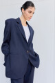 0008 BLAZER LINO CAFÉ Azul Con Lineas