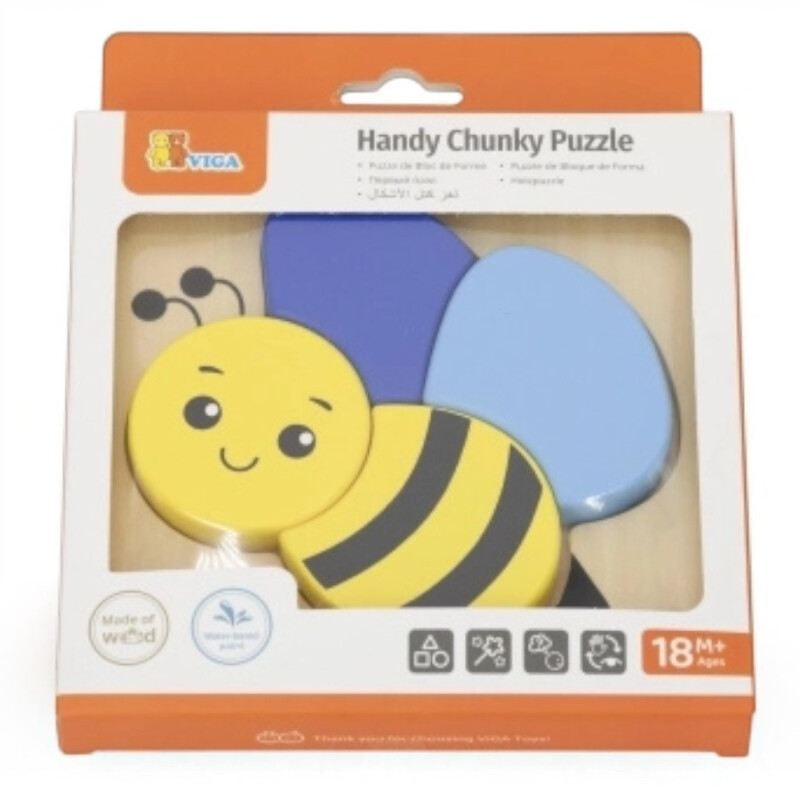 Puzzle Silueta viga 4 piezas Abeja