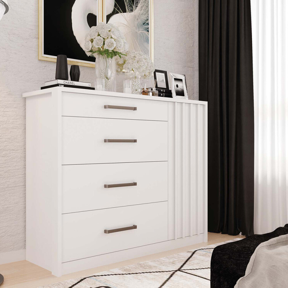 CÓMODA PALACIUS COLOR BRANCO FOSCO Cómoda Palacius Color Branco Fosco