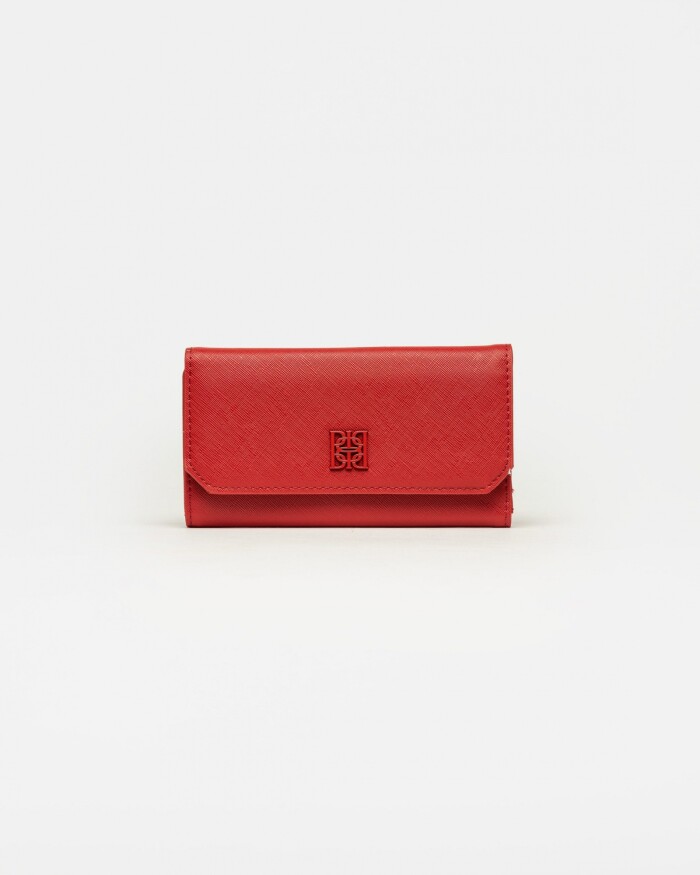 Billetera P&P en efecto cuero Rojo