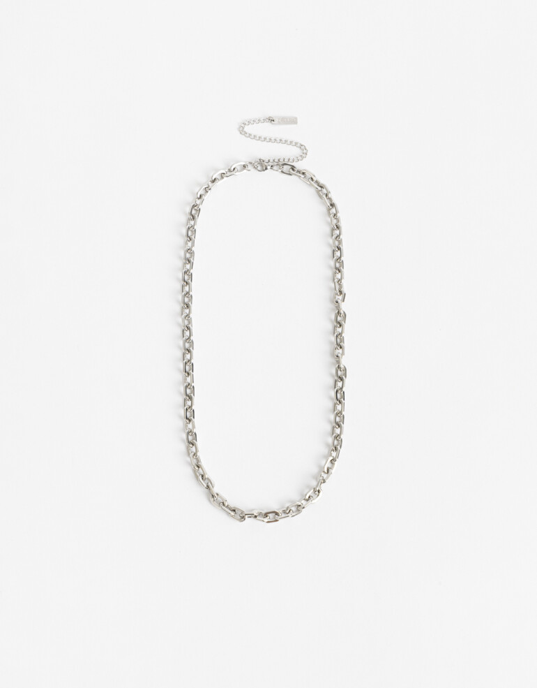 Collares Cortos Metal Collar De Acero Men´s Collection - Plateado