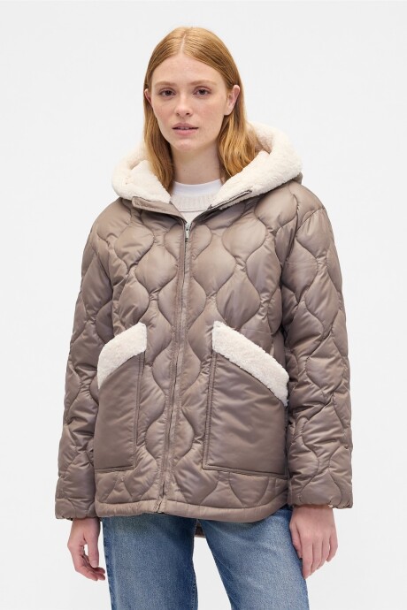 Campera Con Capucha Con Corderito Mujer Plymouth Rock