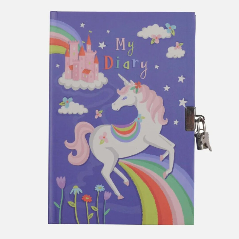 Diario con candado - Arcoíris de unicornio Diario Con Candado - Arcoíris De Unicornio