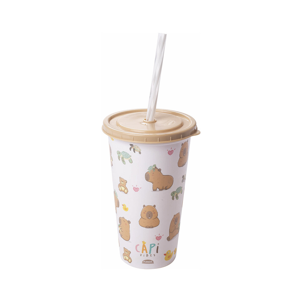 Vaso Plástico con Pajita Carpincho 500 ml 