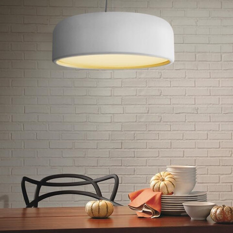 Lámpara colgante campana metal blanca 3xE27 Ø600 IX9074