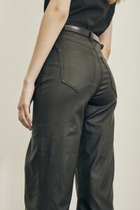 Waxed Wide Leg Negro