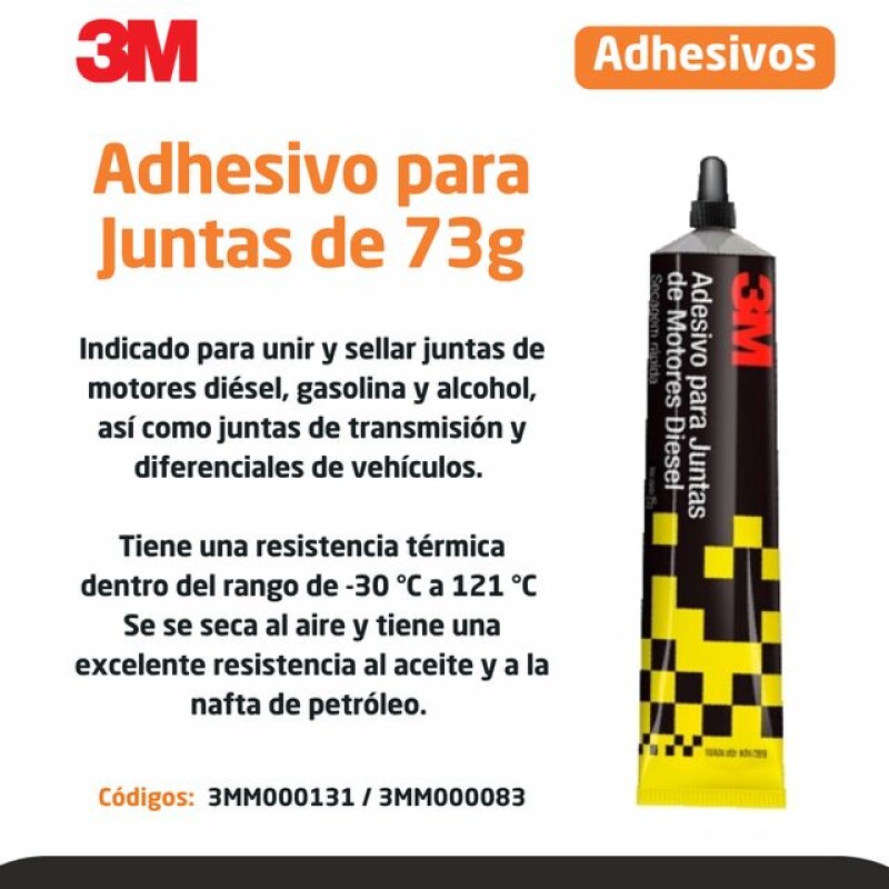 ADHESIVO P/ JUNTAS DE MOTORES DIESEL 73GR - 3M ADHESIVO P/ JUNTAS DE MOTORES DIESEL 73GR - 3M