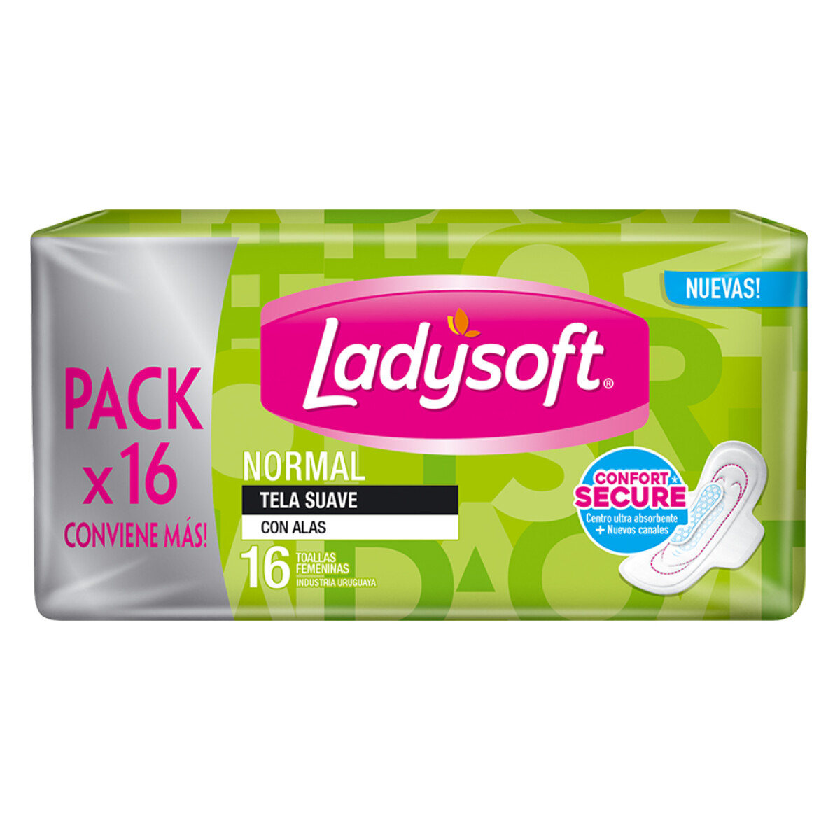 Toallas Femeninas Ladysoft Normal Tela Suave 16 Uds. 