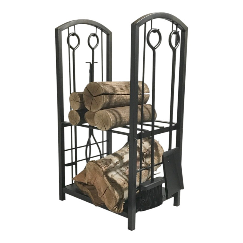 Rack para Leña con Herramientas de Acero Rack para Leña con Herramientas de Acero