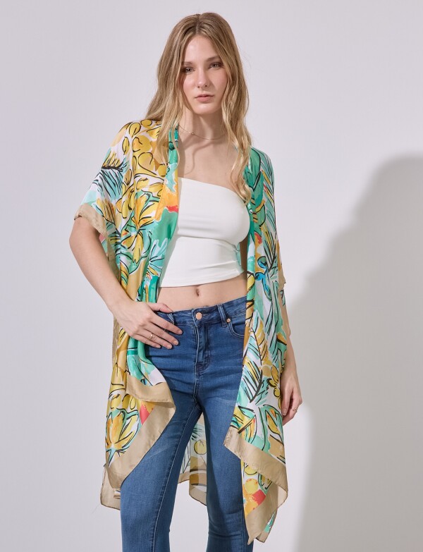 Kimono Printed MULTI/BEIGE