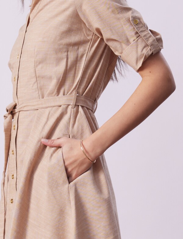 Vestido Camisero Lazo BEIGE