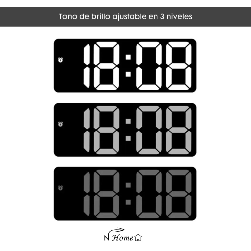 Reloj Digital Led A Pilas o USB Con Calendario y temperatura Blanco