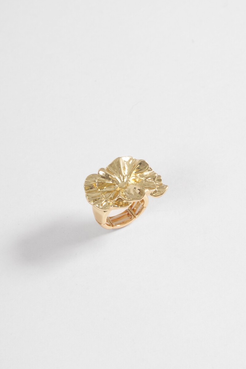 Anillo flor antique elastizado dorado
