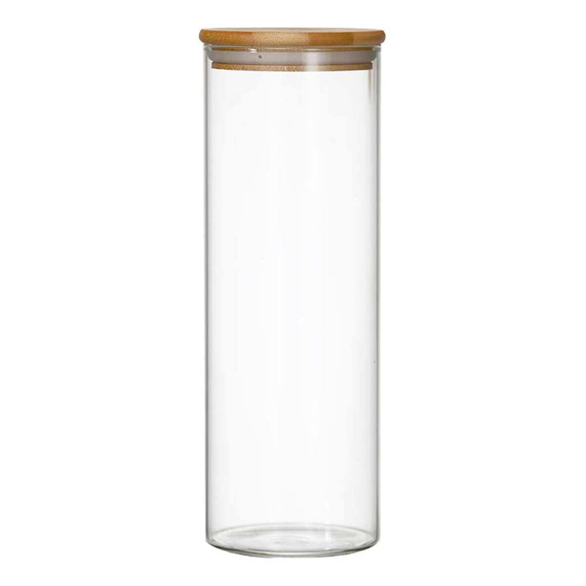 Frasco Recipiente Classic en Vidrio y Tapa en Madera 2300Ml - Transparente 