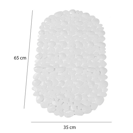 Alfombra Antideslizante Ventosas Ducha Bañera en PVC 65x35cm Blanco