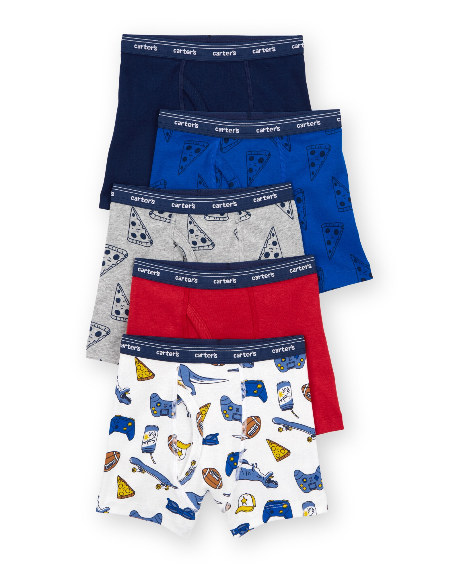 Pack cinco calzoncillos boxer de algodón, estampados Sin color