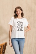 Remera con Serigrafía. Natural.