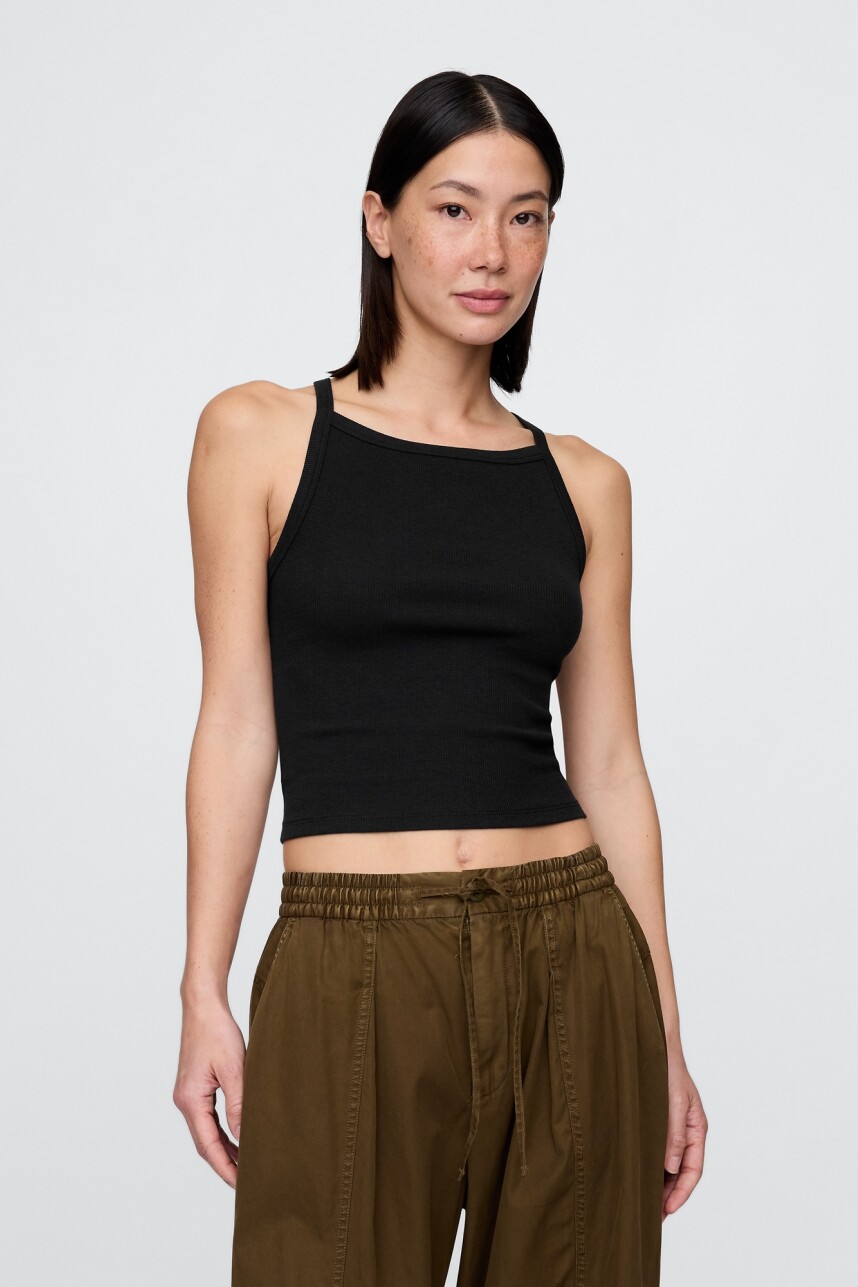 Musculosa Algodón Rib Mujer Black