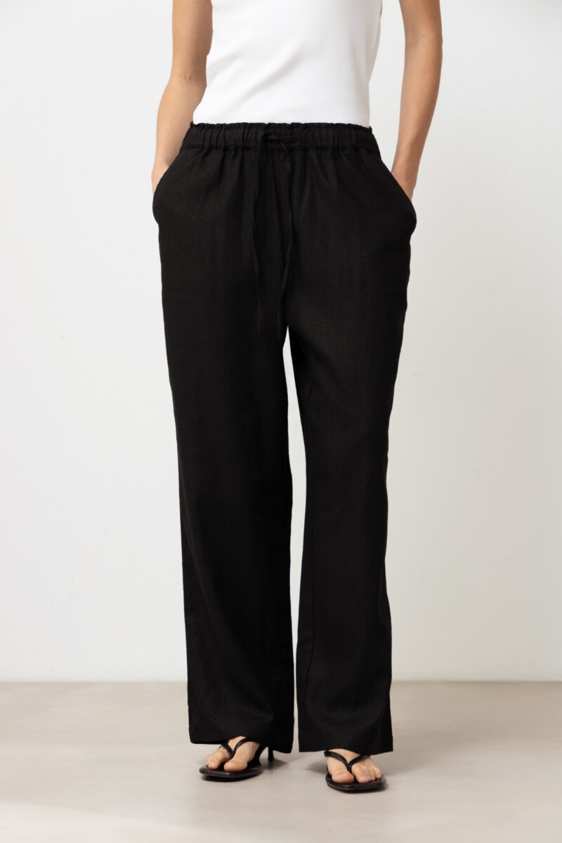 Pantalón pijama de lino negro