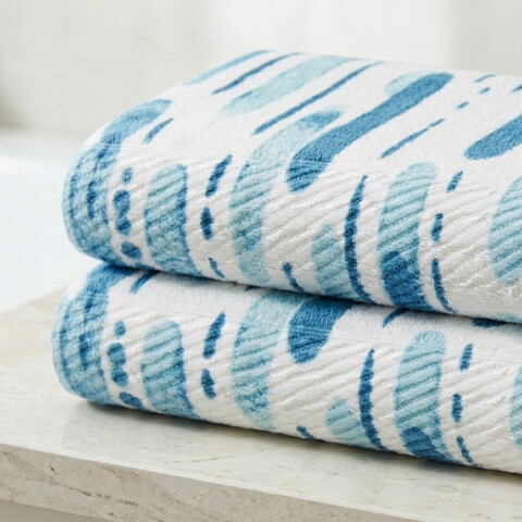 Pack X 2 Toallas Prisma Dohler Estampadas 100% Algodón ACQUA VIOLET