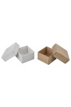 Caja eco 01 - 4x4x2,5 cm. REVERSIBLE BLANCO - MADERA