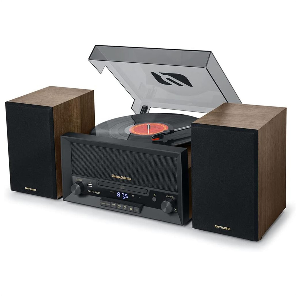 Bandeja De Vinilo Tocadiscos Muse Mt-120mb - BANDEJA VINILO MUSE MT-120MB C/PARLANTES 