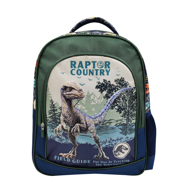 Mochila Infantil Jurassic Park Jurassic Raptor Azul Marino - Verde