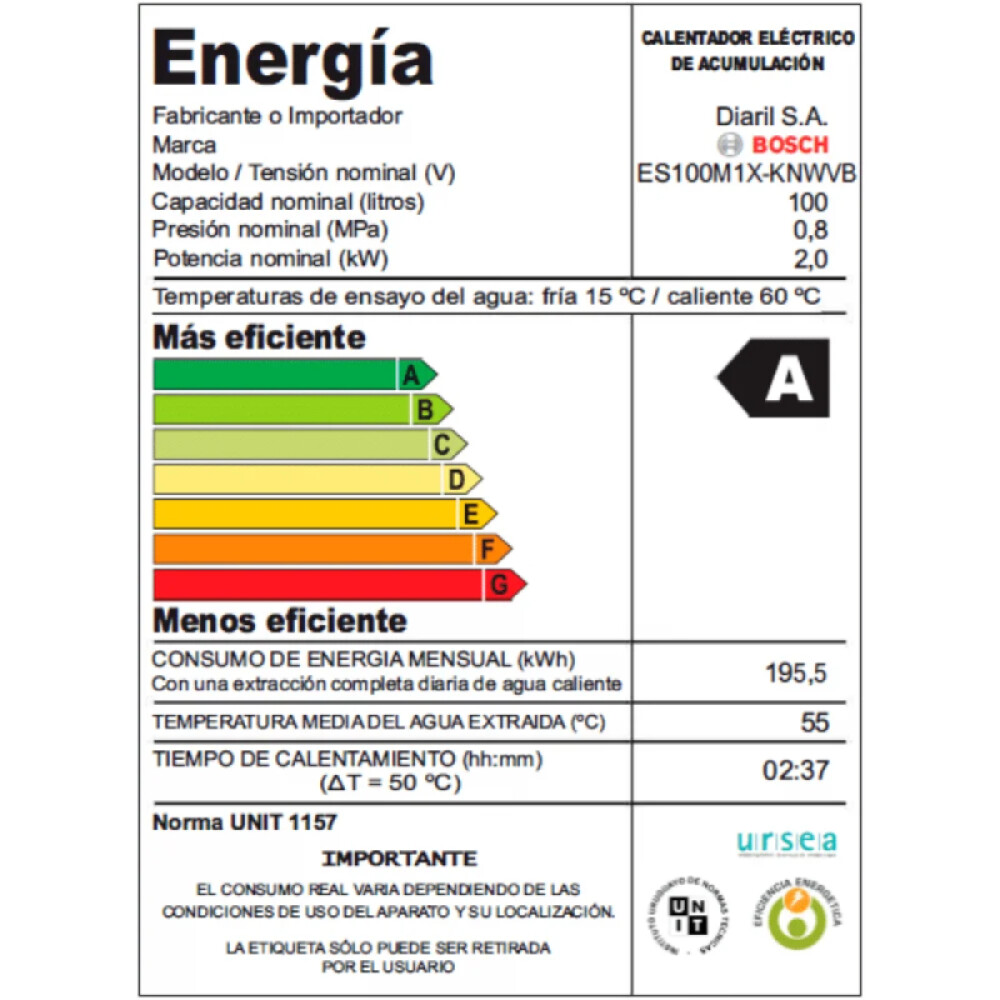 Termotanque de acero eléctrico 100 Lts Termotanque de acero eléctrico 100 Lts