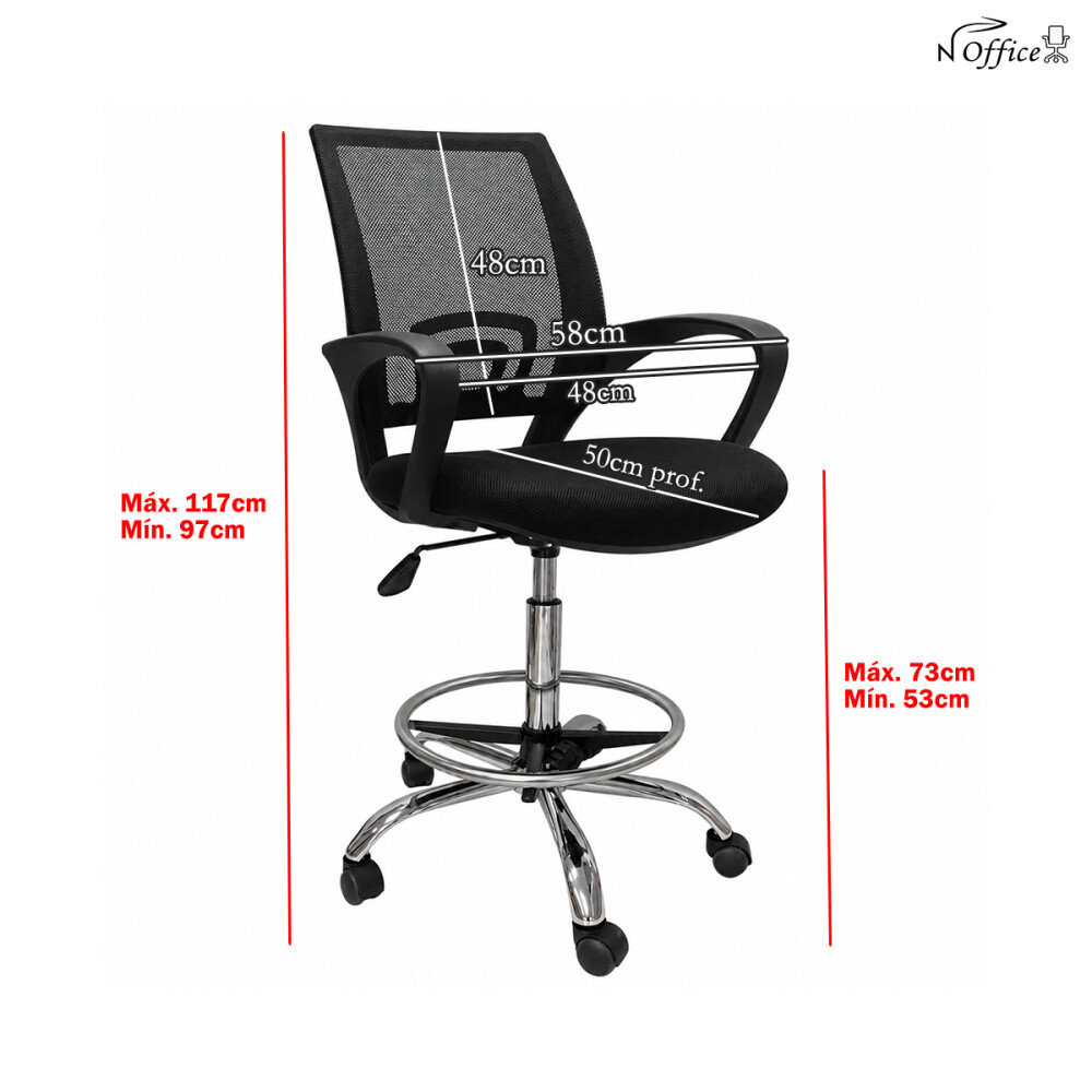 Silla Cajero Ergonomica Metal Ajustable Tela mesh Silla Cajero Ergonomica Metal Ajustable Tela mesh
