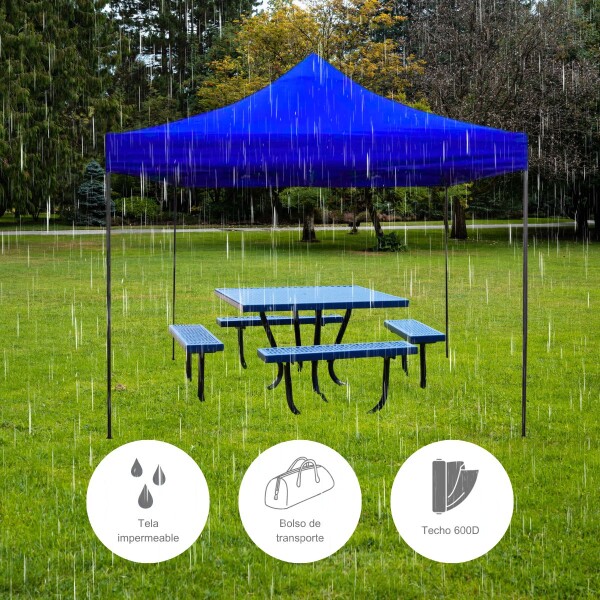 Gazebo Plegable 3x3 Para Playa o Jardín Autoarmable Color Azul Gazebo Plegable 3x3 Para Playa o Jardín Autoarmable Color Azul
