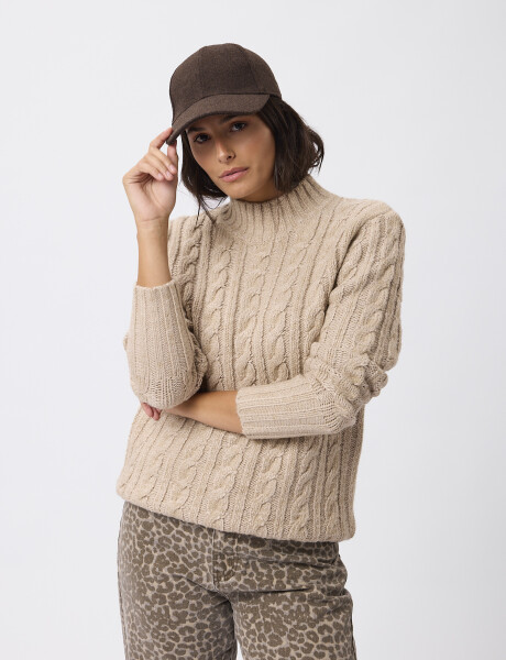 Sweater ochos beige