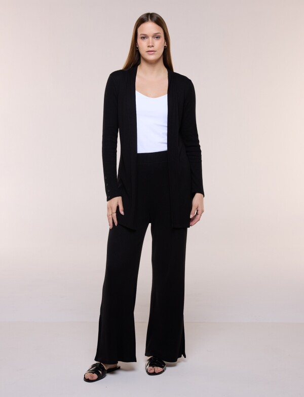 Cardigan Abierto Con Textura NEGRO