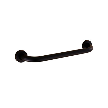 AGARRADERA RECTA METALICA PARA BAÑO LINEA ROMA COLOR NEGRO NEGRO