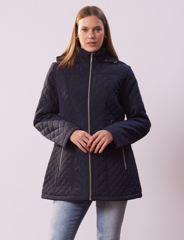 Campera Capitoneada Capucha AZUL