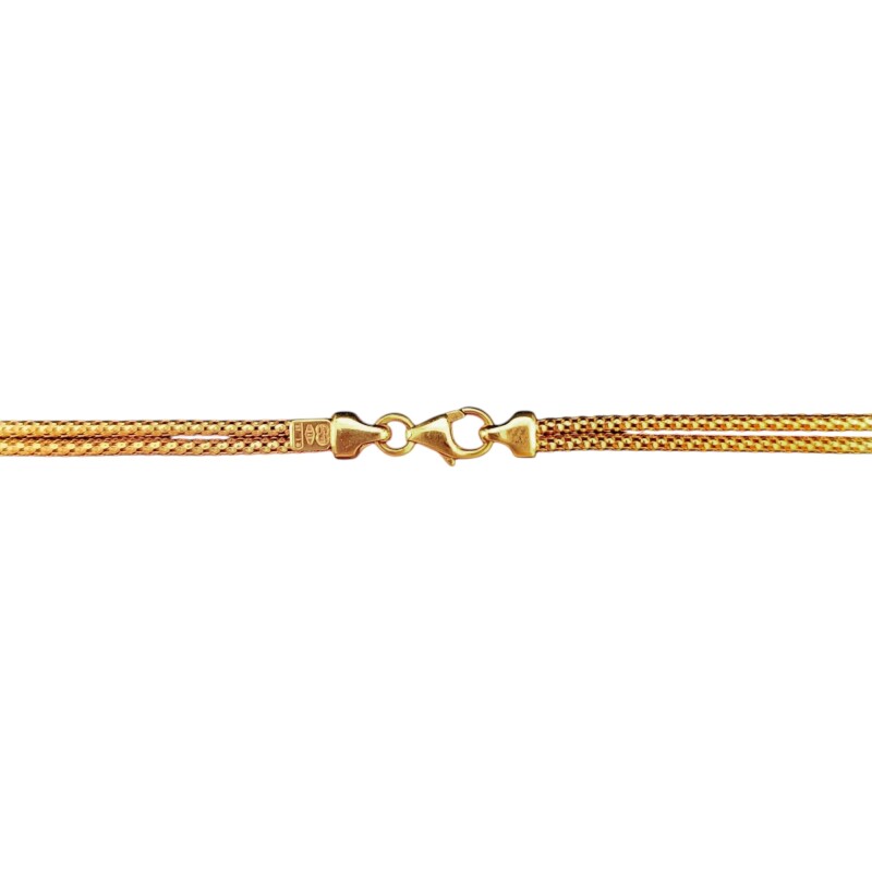 Cadena cordon oro, 3 hilos -Oro bajo -Sin Piedra-CD8011 sinpiedra