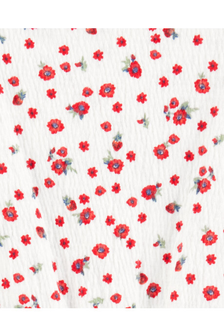 Monito corto de algodón texturado, diseño floral Sin color