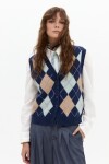 Chaleco Frank en Blend de Lana Navy Diamond