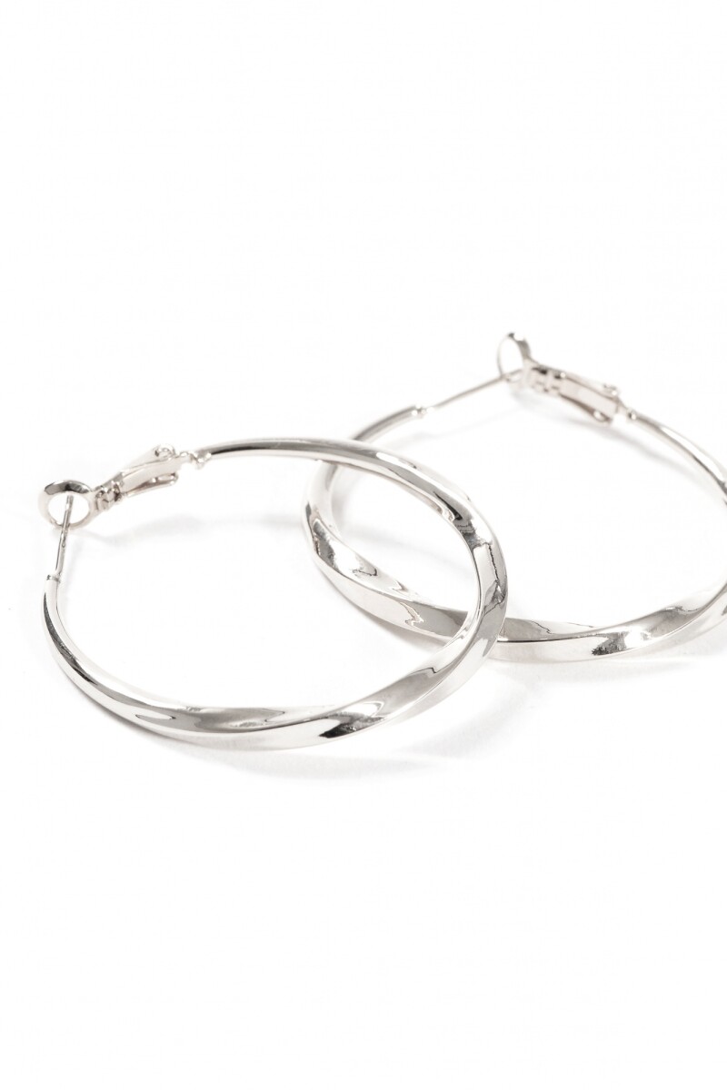 Aros labrados 4 cm - plateado 