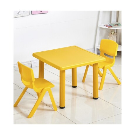 Mesa Cuadrada de Plástico y Metal para Niños 60x60cm Dorado