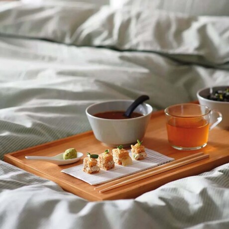 Bandeja Mesa de Cama Desayuno Multiuso Plegable en Madera Natural