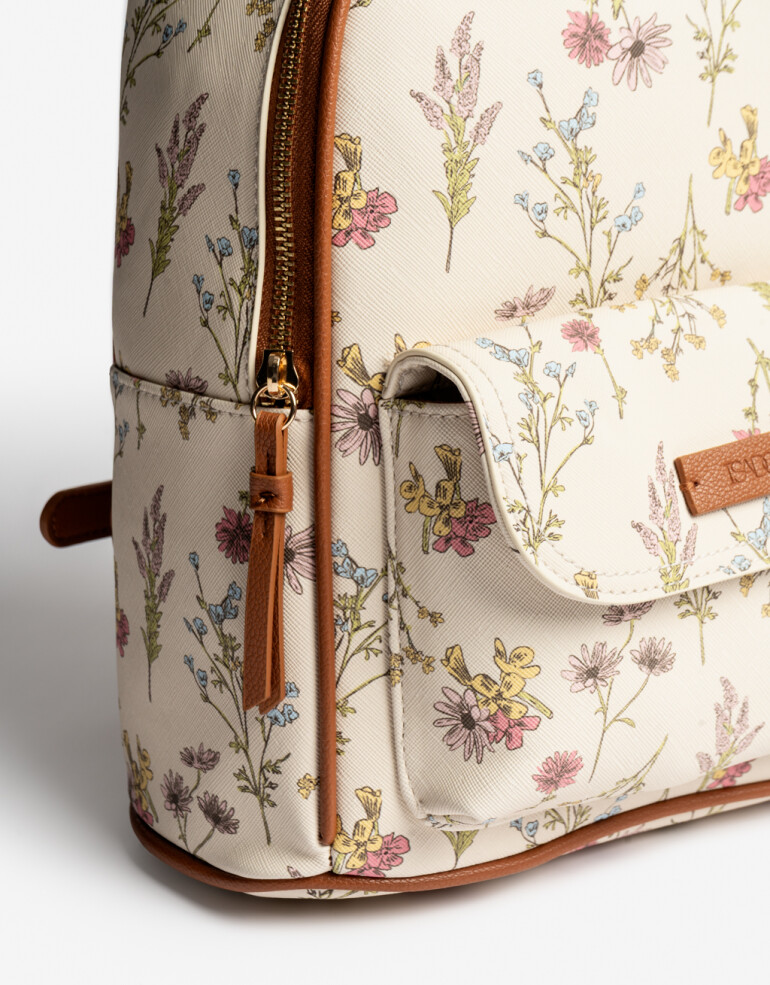 Mochilas Urbanas Basicos Mochila Tramada Flores - Estampado Flores