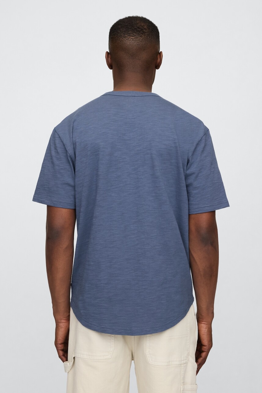 Remera Con 3 Botones Hombre Vintage Indigo 19-3929