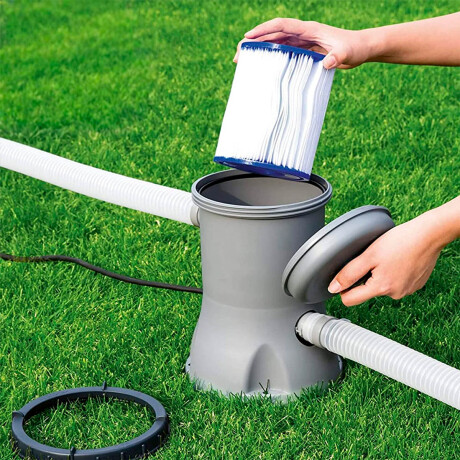 Piscina Bestway Estructural 10250 L + Bomba + Regalos Gris