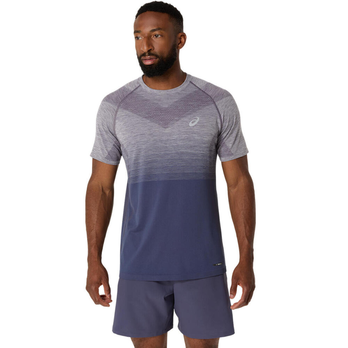 Polo Running Seamless Hombre - Lavender Grey/indigo Fog 
