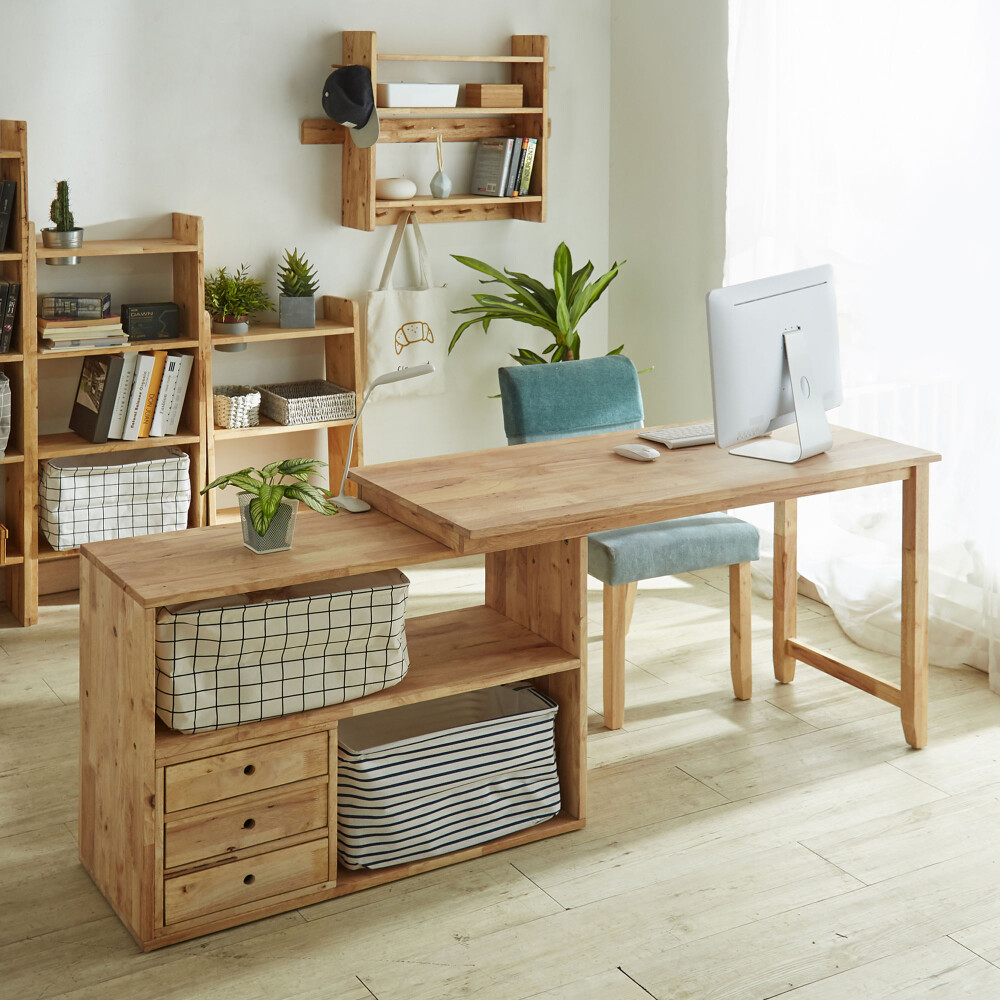 ESCRITORIO MADERA NATURAL-BEIGE OXFORD