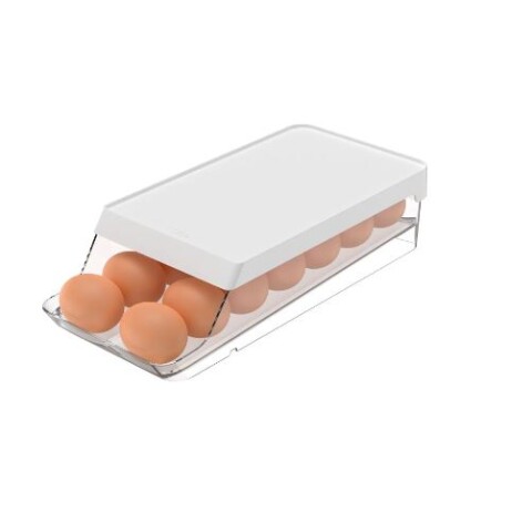 Huevera Organizador de huevos plástico para 14 un. Blanco OU Huevera Organizador De Huevos Plástico Para 14 Un. Blanco Ou