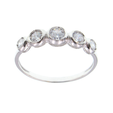 Anillo de oro blanco 18k con circonias N9376W Anillo de oro blanco 18k con circonias N9376W