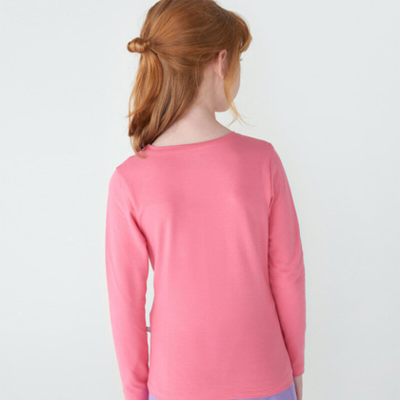 BLUSA ML FEM ROSA/GRAFITO
