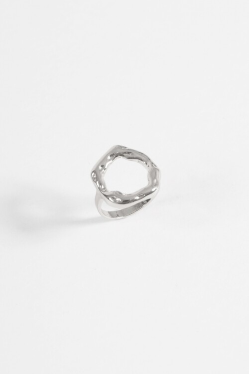 Anillo round plateado