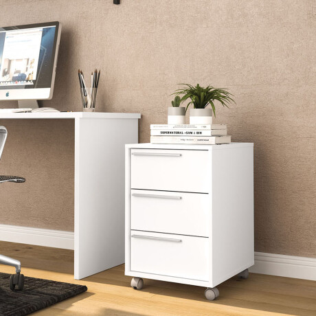 Cajonera Maia 3 Cajones Con Ruedas De Mdp Ub BLANCO